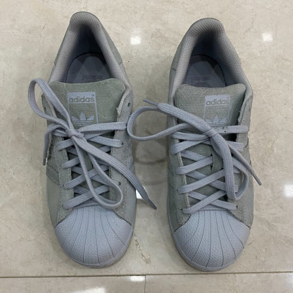 Adidas Superstar suede leather grey